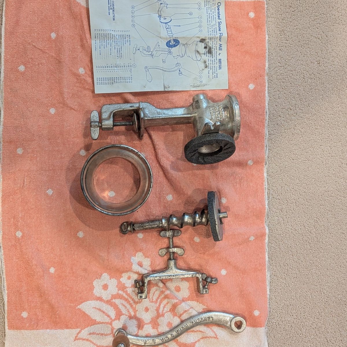 Hand operated flour mill