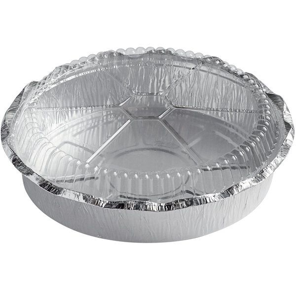 9" Round Foil Take-Out Pan with Dome Lid - 200/Case