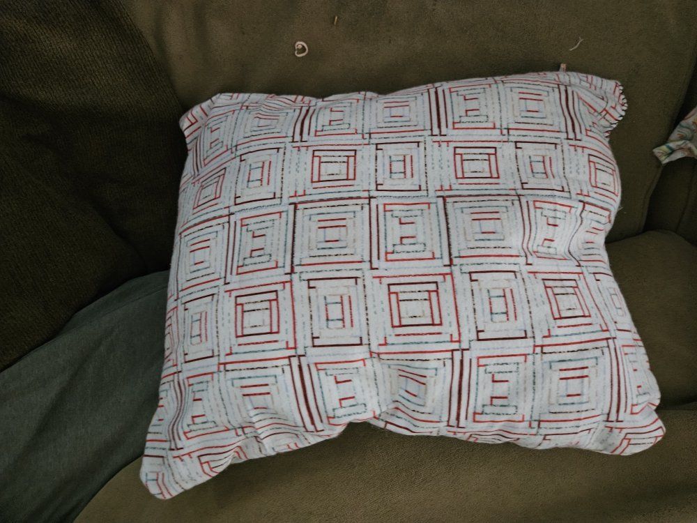 Handmade Reversible Baby Pillow - Geometric Maze & Safari Animals - Soft Fabric