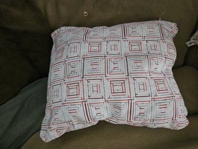 Handmade Reversible Baby Pillow - Geometric Maze & Safari Animals - Soft Fabric