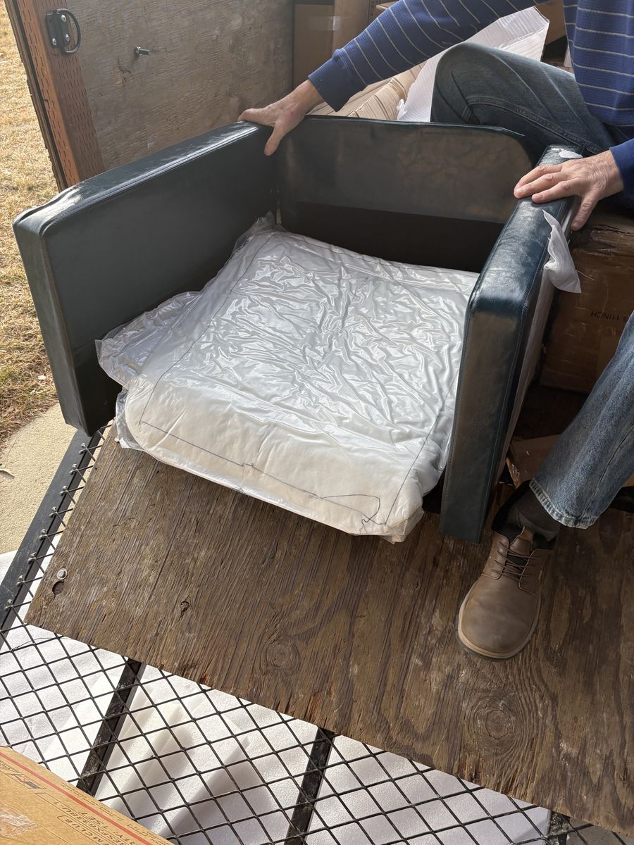 Modern Faux Leather Accent Chair – Dark Teal / Gre