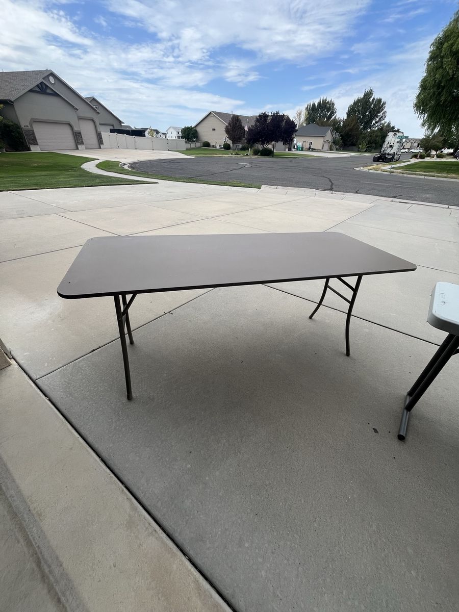 Foldable Utility Table with Metal Frame