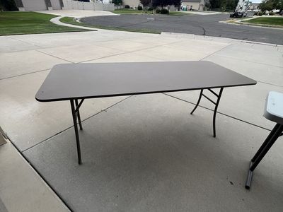Foldable Utility Table with Metal Frame