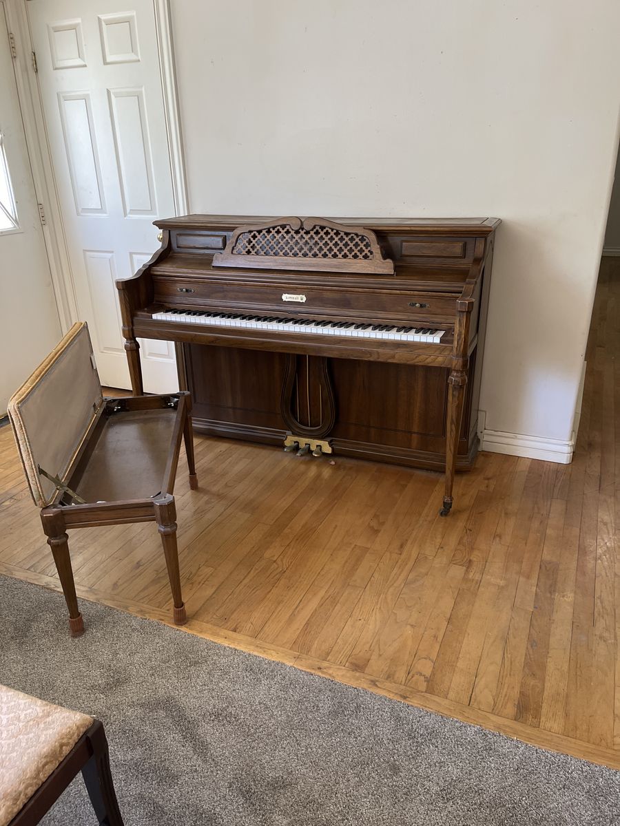 Kimball Upright Piano with Bench - Classic Wood Finish