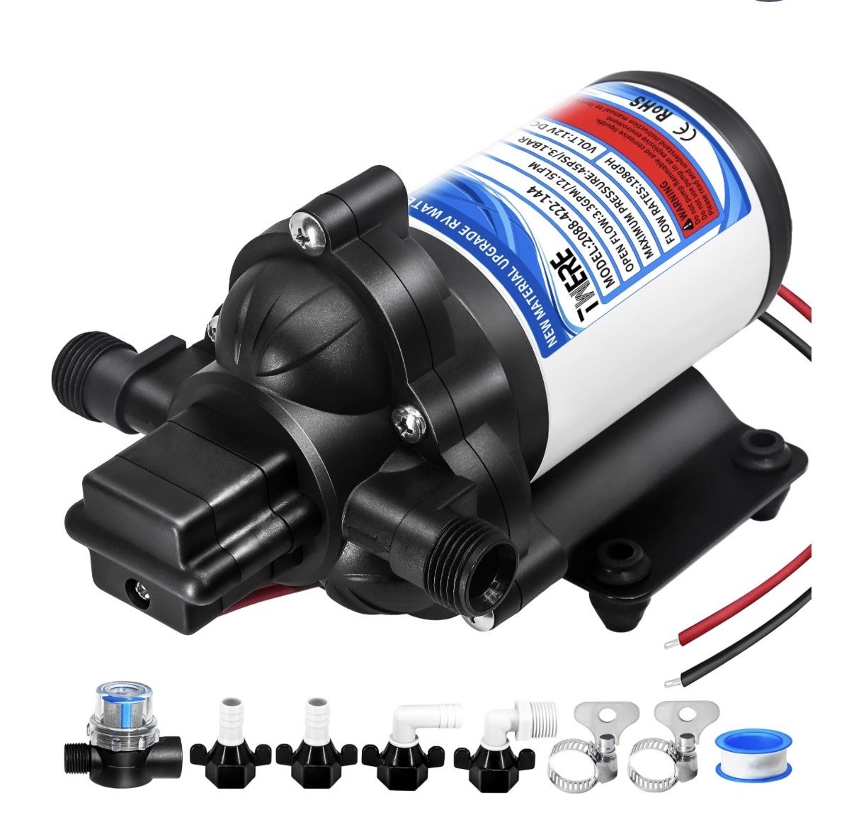 NEW! 45 PSI RV Water Diaphragm Pump