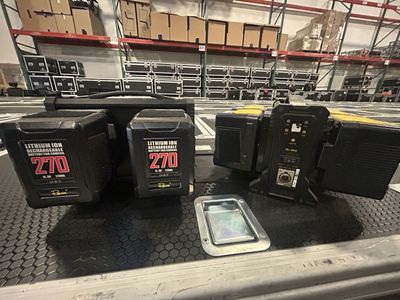 Rolux 270Wh RL-4KA Lithium-Ion Rechargeable Camera Battery Set (4x 270Wh batteries + Charger
