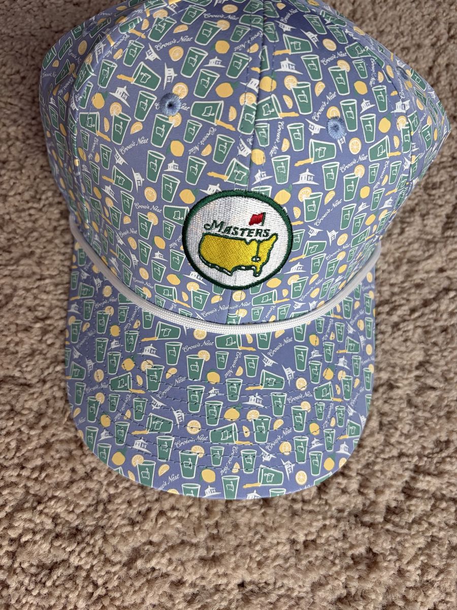 Masters Tournament Crows Nest Drinks Print Golf Hat Snapback Cap New with Tags