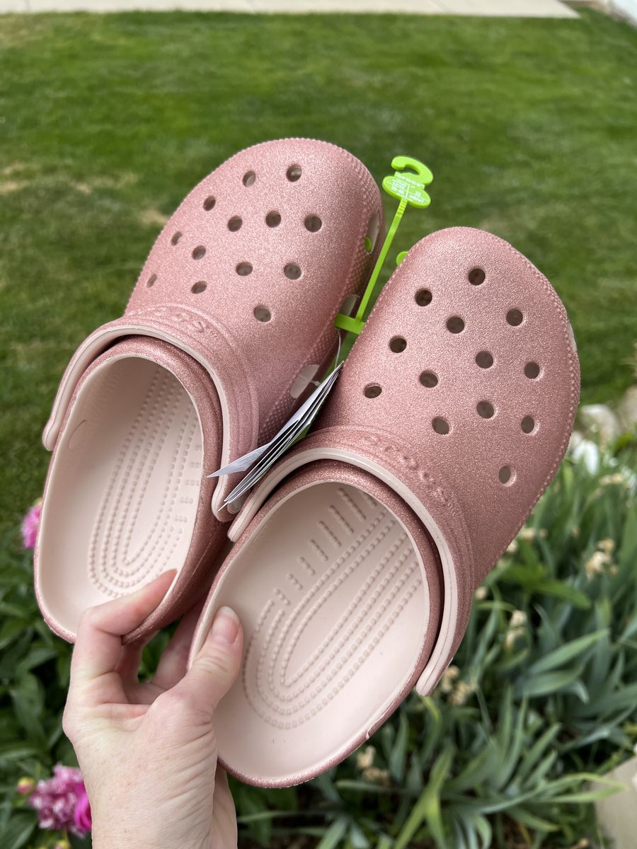 Crocs Pink Classic Glitter Clog