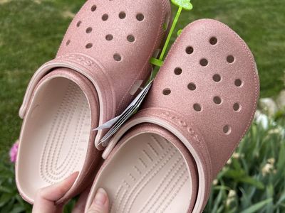 Crocs Pink Classic Glitter Clog