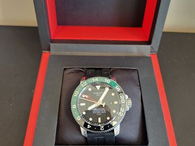 Tissot Seastar 1000 Powermatic 80 GMT DIVER Watch Black Bezel 44mm