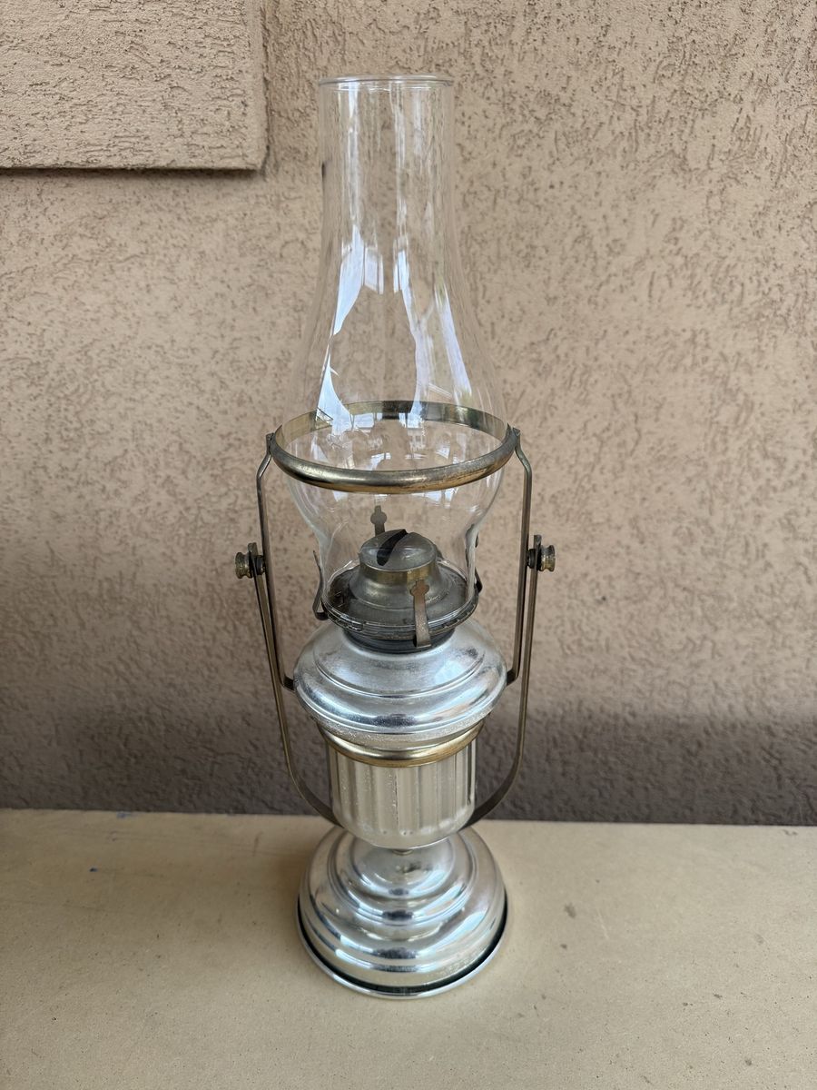 Vintage Brass Nautical Oil Lamp Eagle Burner 17" T