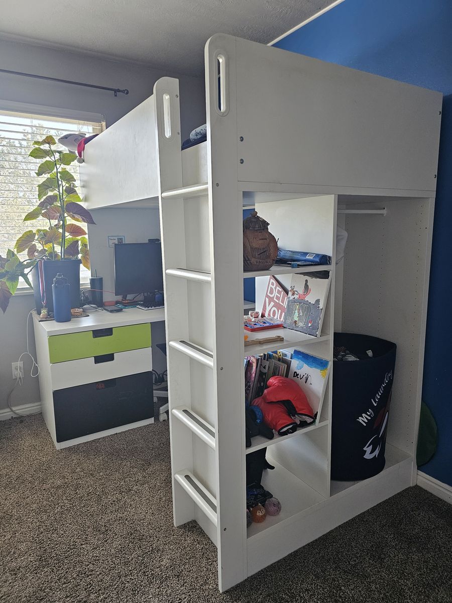 SMASTAD loft bed with desk