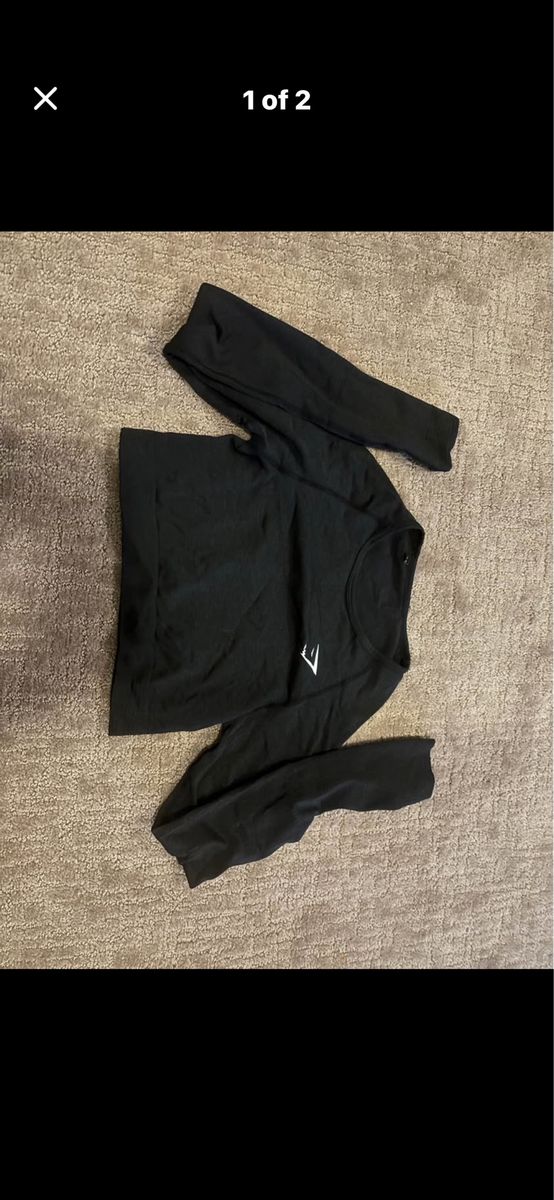 Gymshark Black Long Sleeve Crop Top