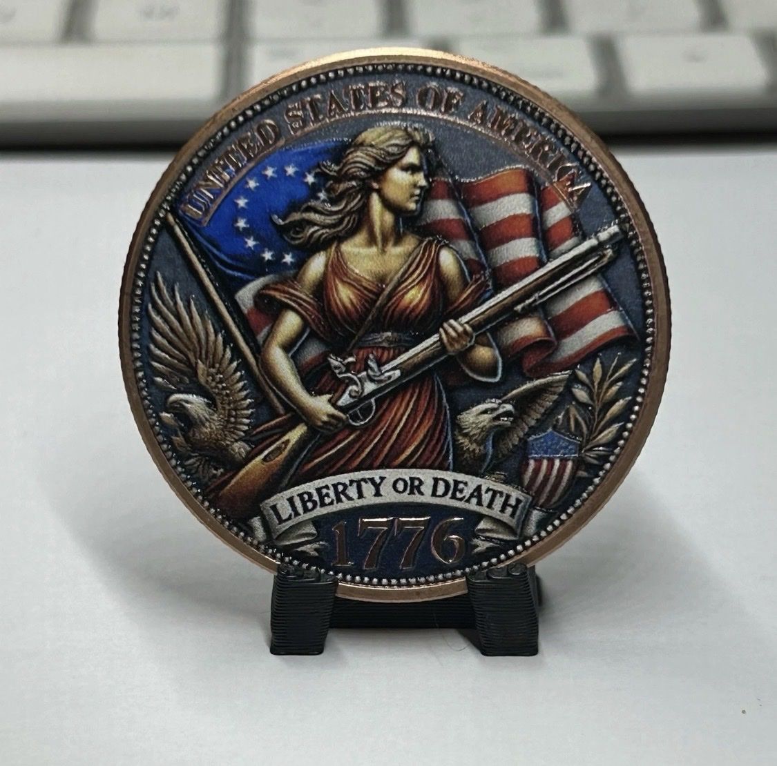 1oz 1776 Liberty or Death Colorized .999 Copper Ro