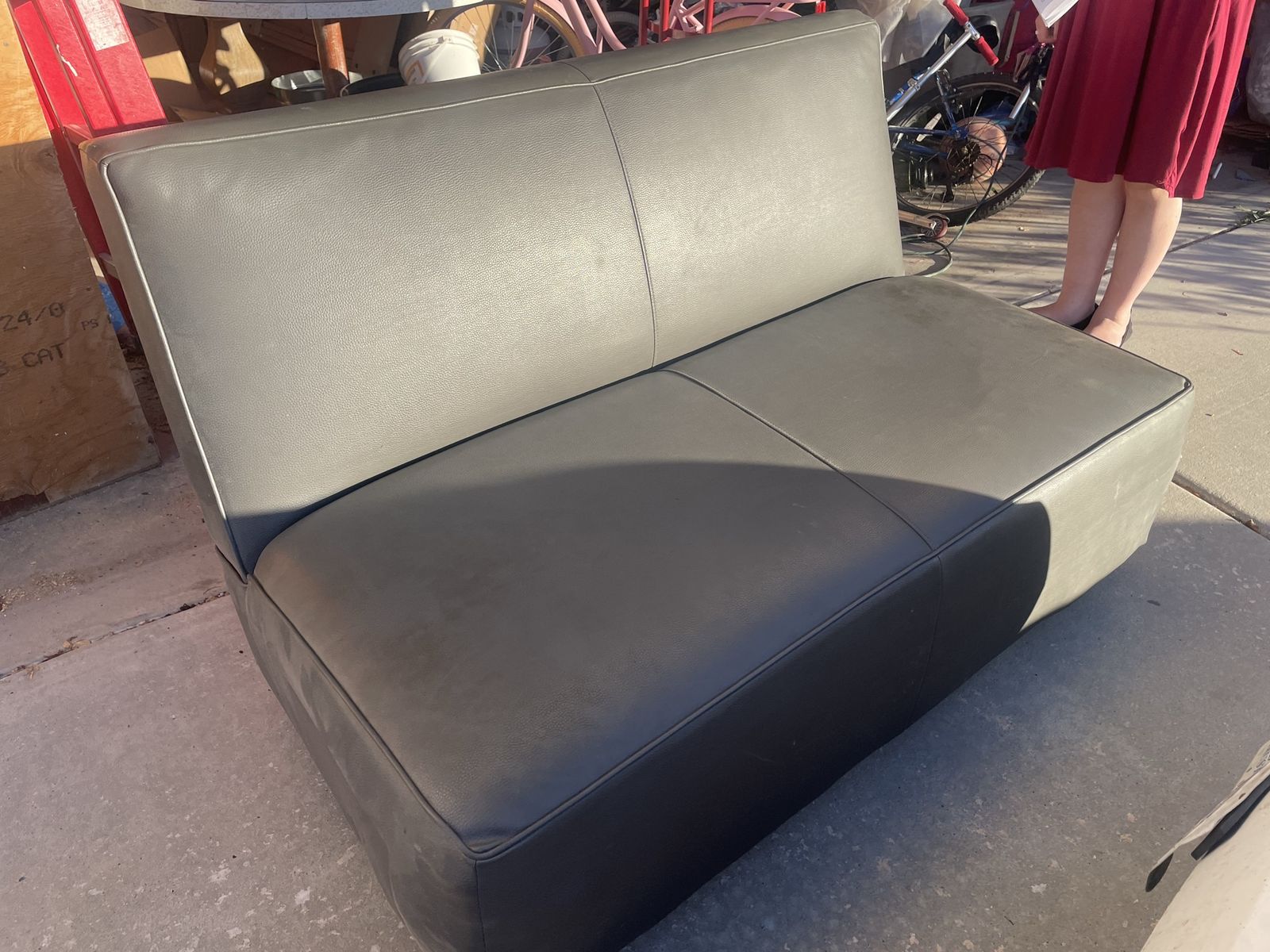 Charcoal leather Couch