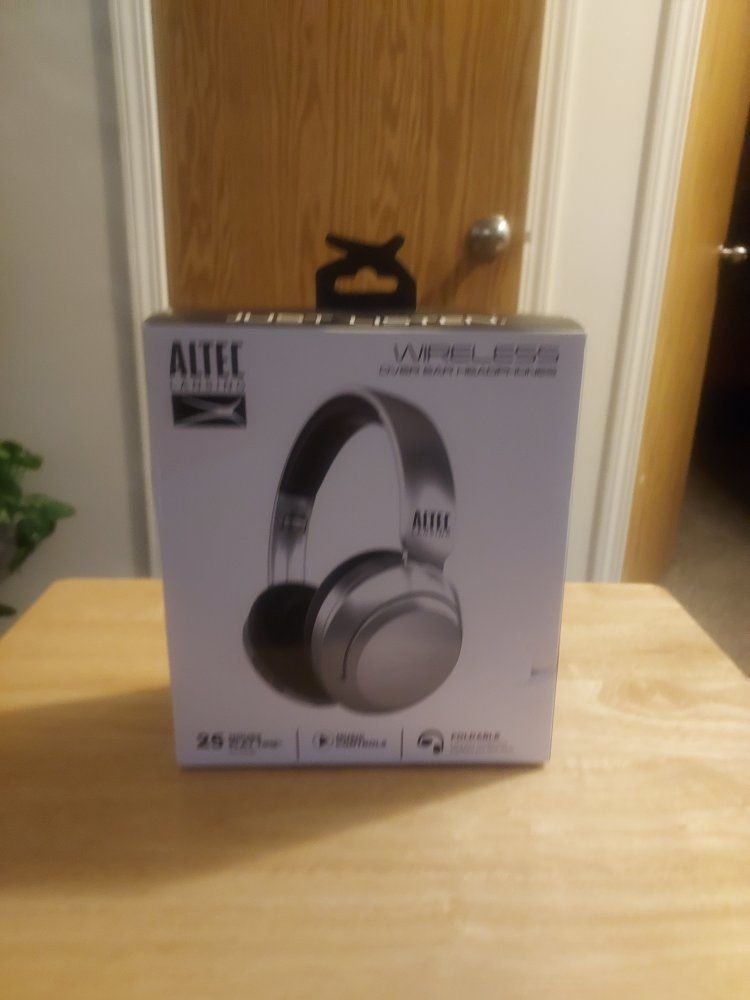 Altec Lansing Wireless Over-Ear Headphones - Silver/Black with 25-Hour Battery