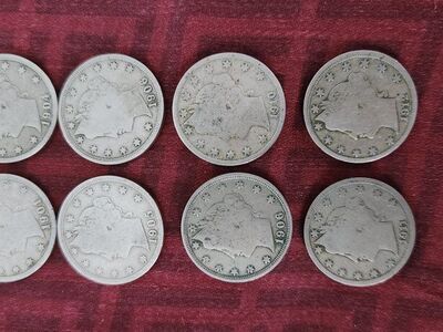 V Nickels! 8 coin bundle! Full dates