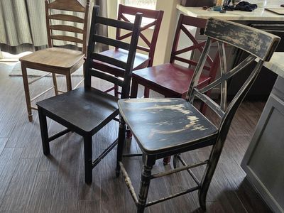 Mixed Set of 5 Wooden Chairs