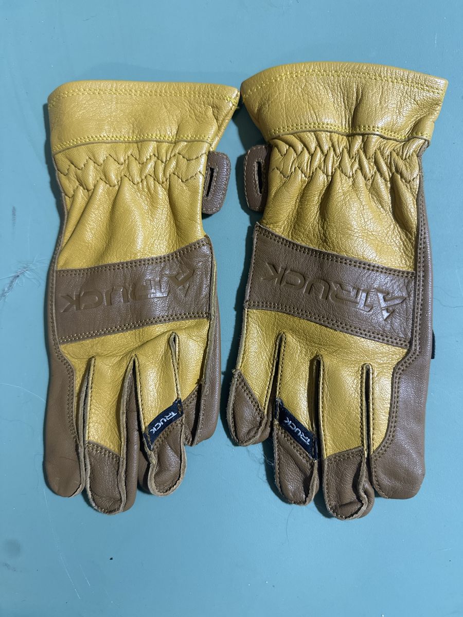 Truck Leather Work Gloves Tan Yellow Size Small