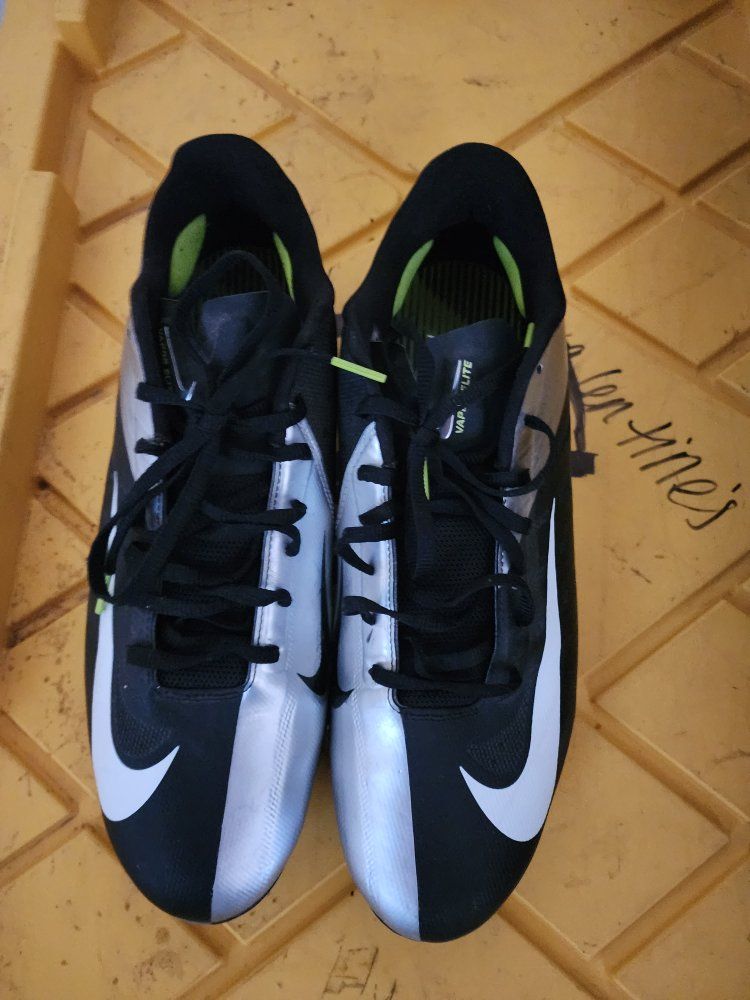 Nike Vapor Lite Black/Silver Football Cleats Men's Size 13