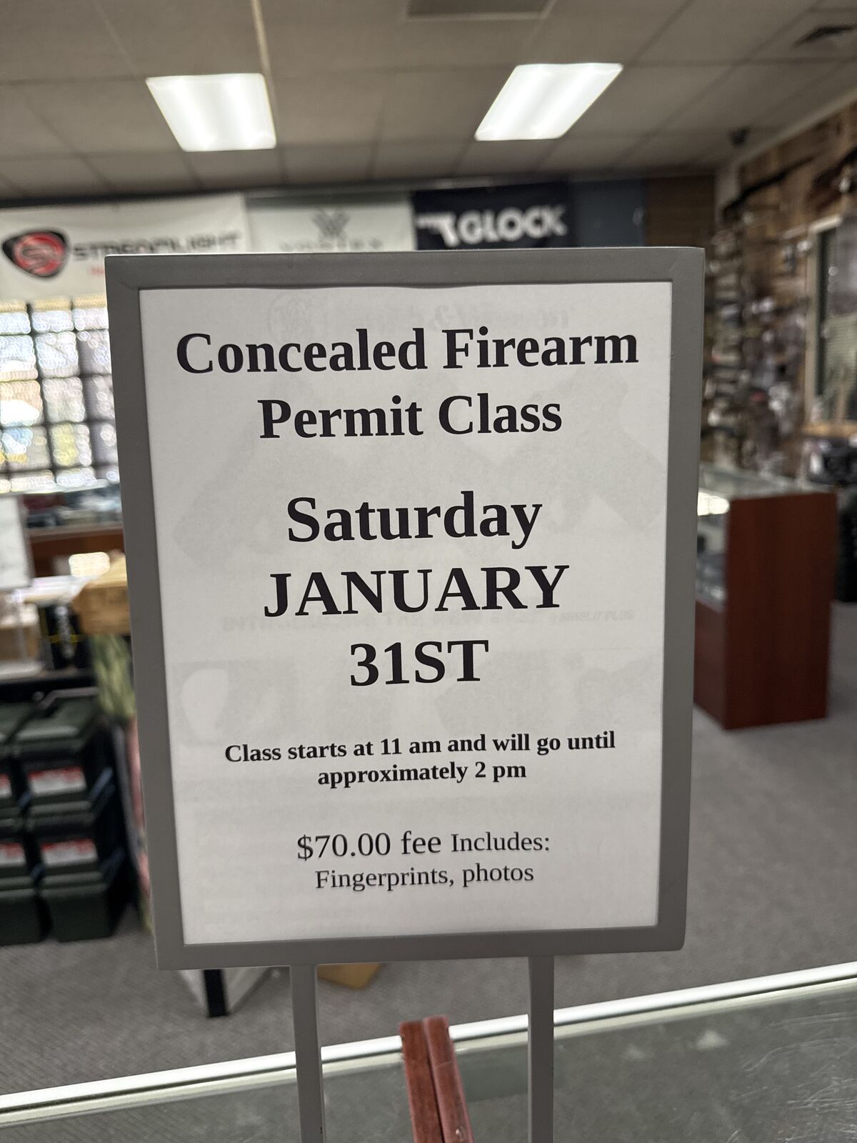 Concealed Firearm Permit Class! Jan 31st 11am