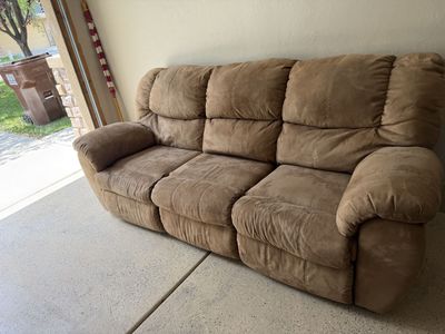Brown reclining couch