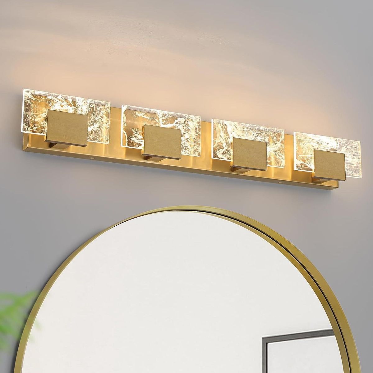 Brushed Gold 32" LED Vanity Light, 4-LED