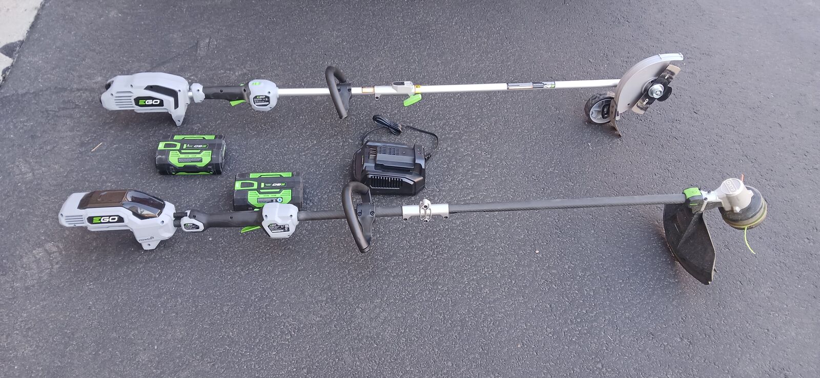 Ego String Trimmer, Edger, Charger and 2 Batteries