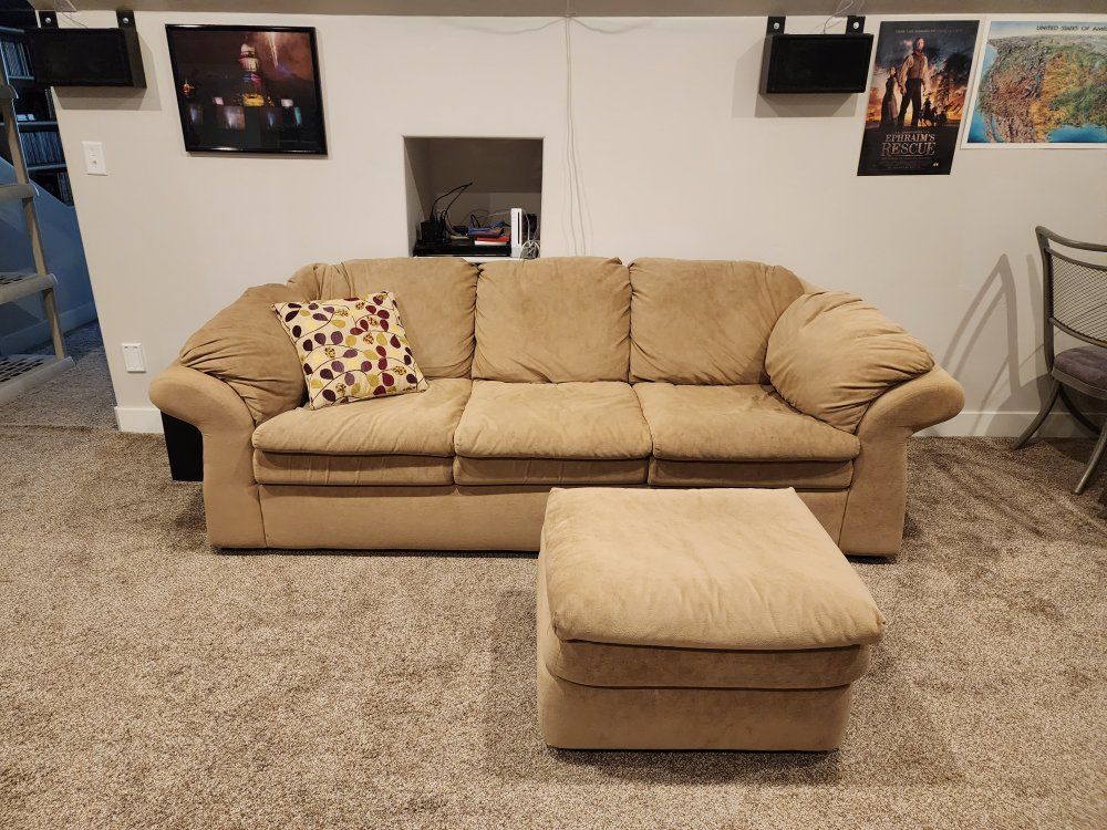 lazy boy brand sofa & ottoman
