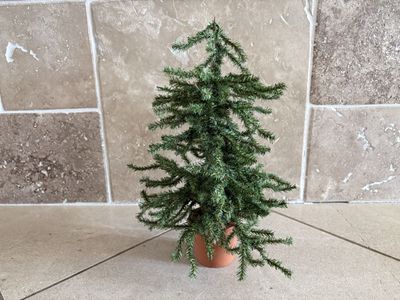 Small Tabletop Christmas Tree in Pot 14 Inch Tall