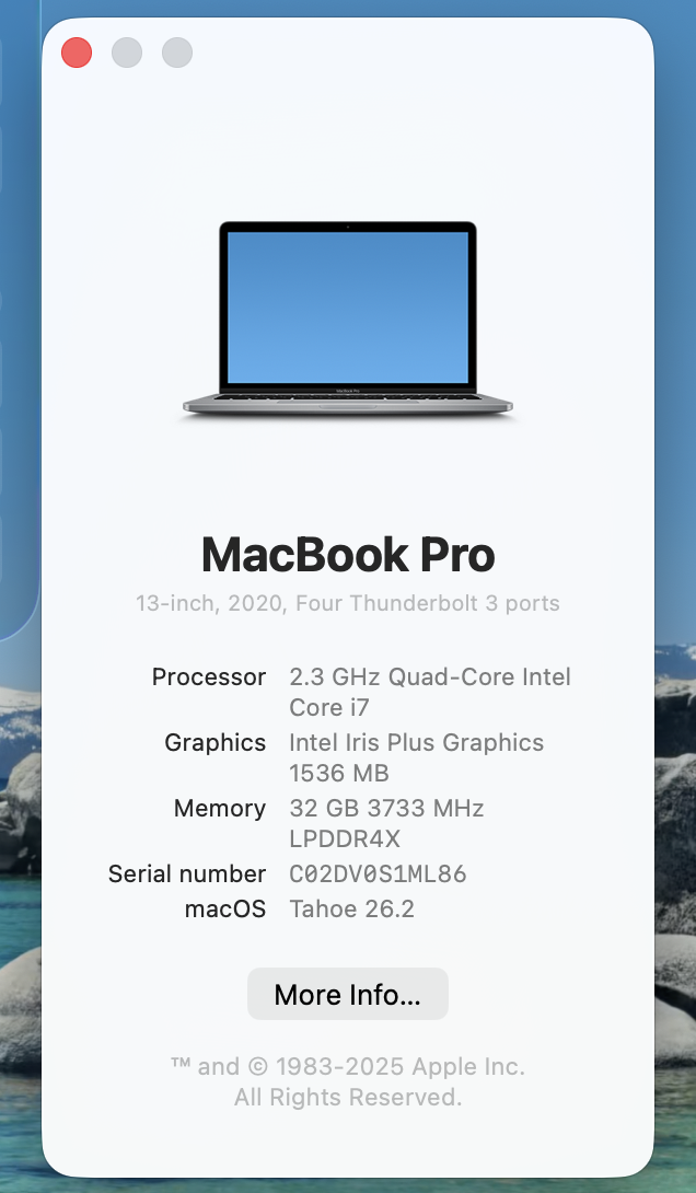 Macbook Pro 2020