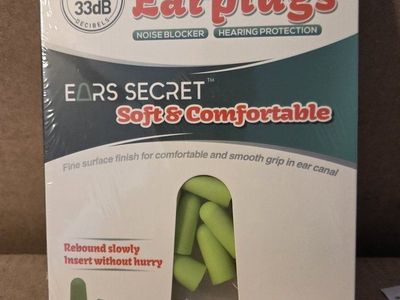 EARS SECRET 33dB NRR Noise Blocking Memory Foam Earplugs (25 Pairs), Shape: Moonlight