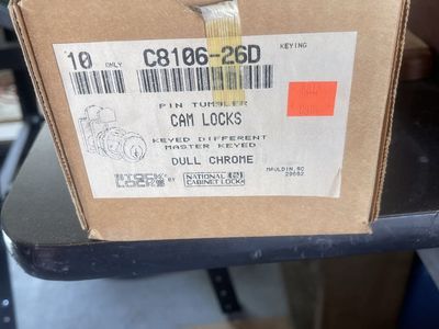 National Cabinet Lock C8106-26D Dull Chrome Cam Locks - Keyed Different Master Keyed (10)
