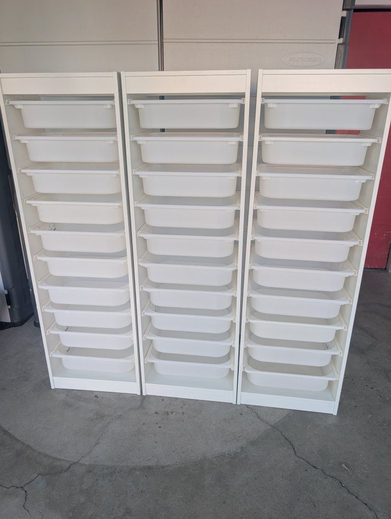 IKEA Trofast Storage Units with Bins - Set of 3