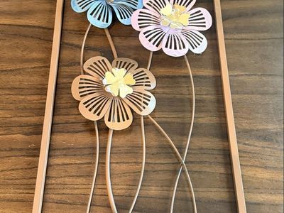 Metal Floral Wall Art Hanging Framed Multicolor Flowers
