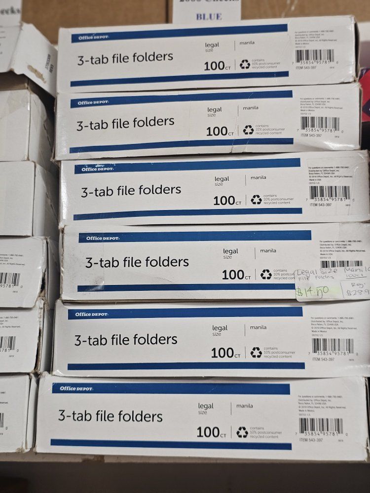 3-tab file folders 100ct