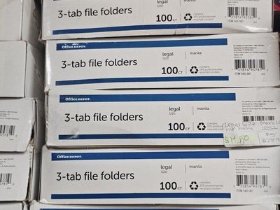 3-tab file folders 100ct