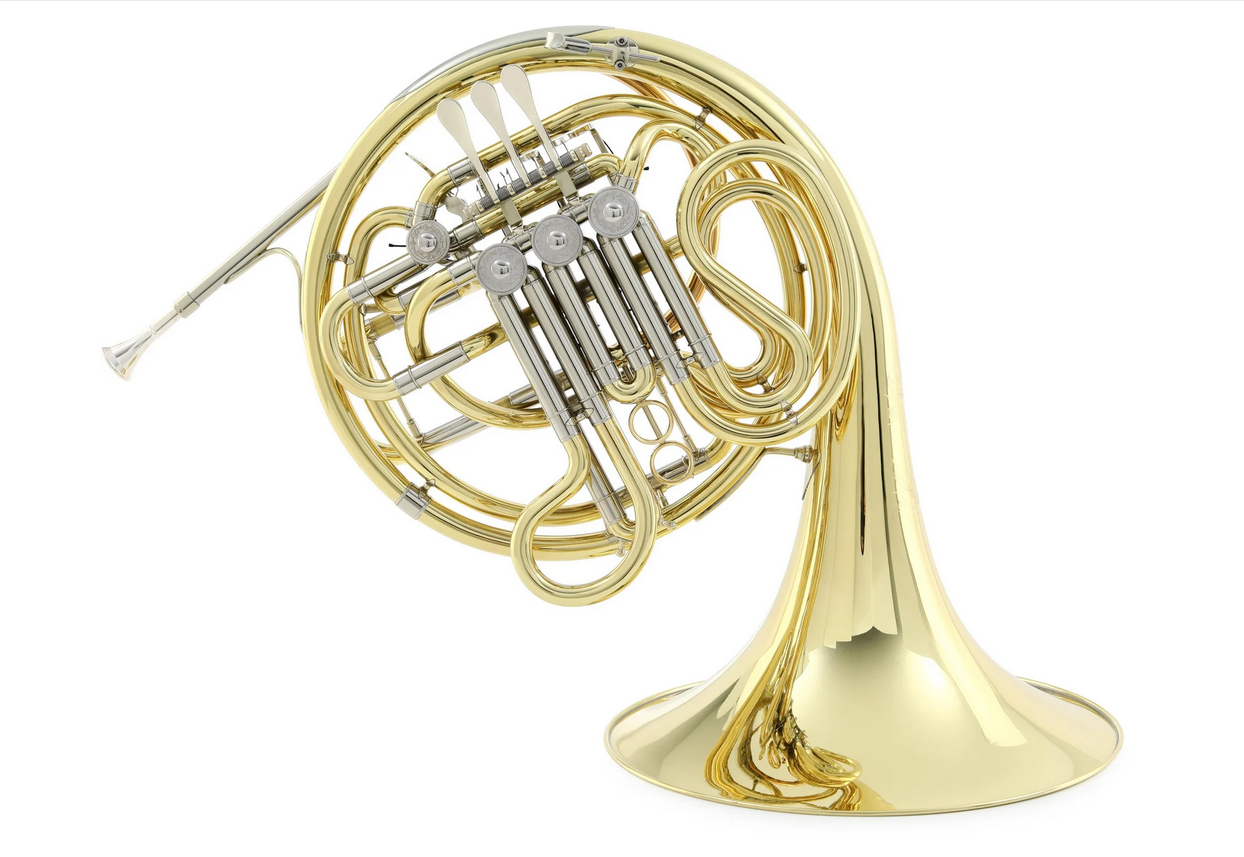 EASTMAN EFH682 INTERMEDIATE GOLD BRASS BELL DOUBLE FRENCH HORN W CASE!