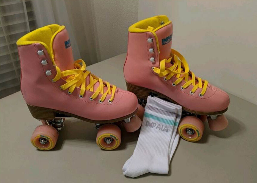 impala pink vegan roller skates (women’s size 8)