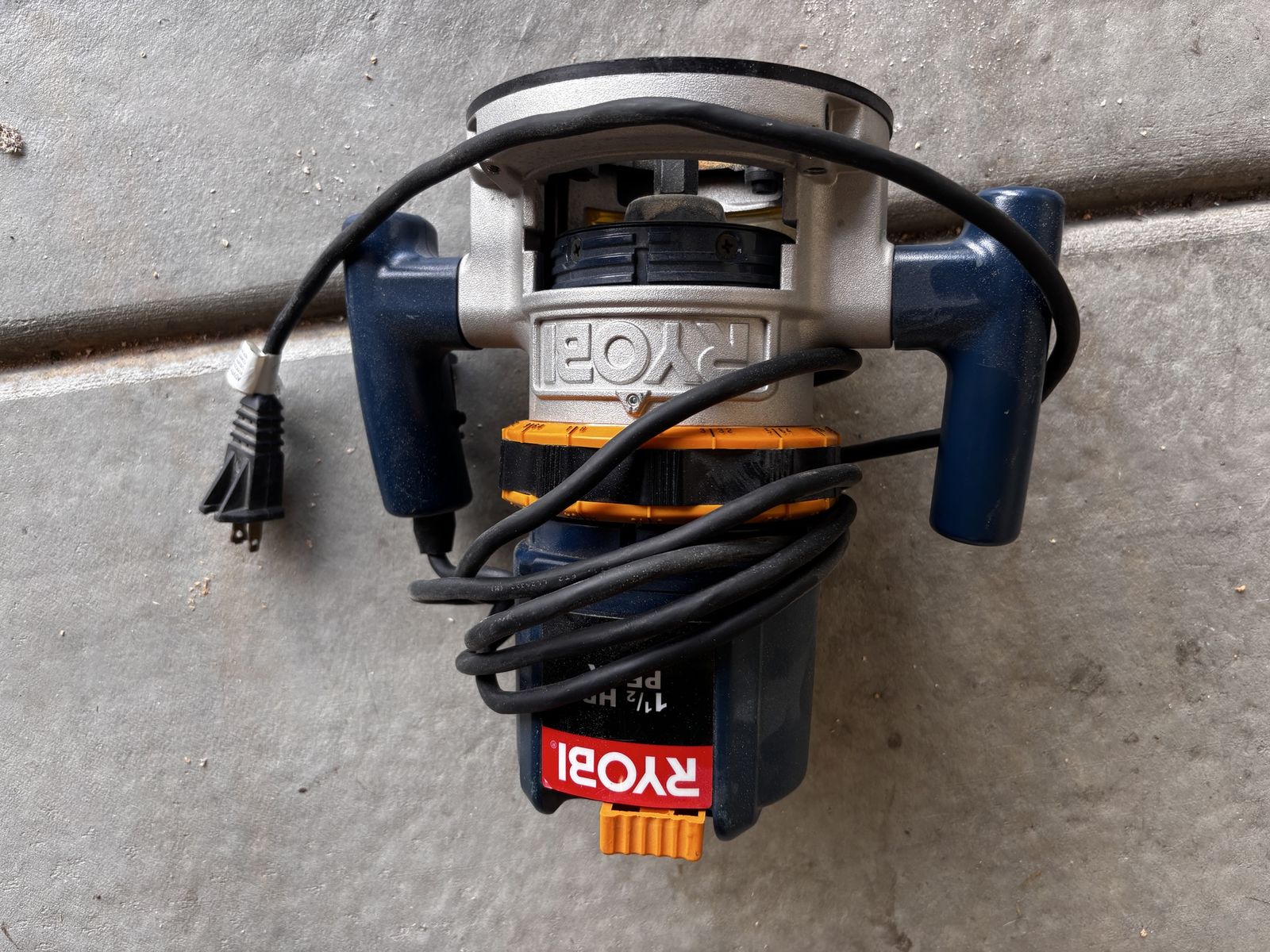 RYOBI 1 1/2 HP Router - Blue & Grey Router with Cord