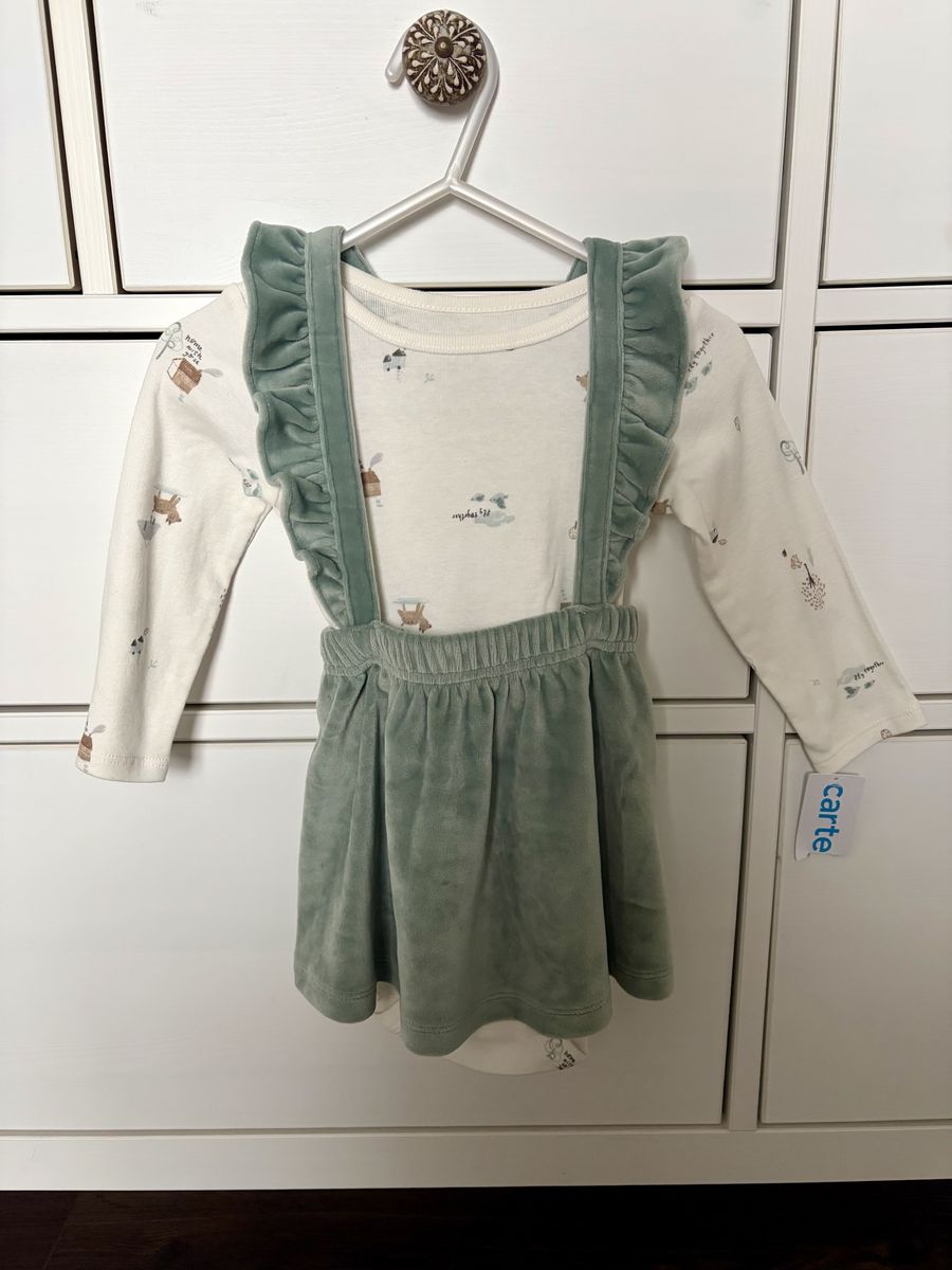 Baby Girl 2-Piece Ruffle Pinafore Dress Set