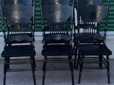 8 GORGEOUS BLACK VINTAGE CHAIRS