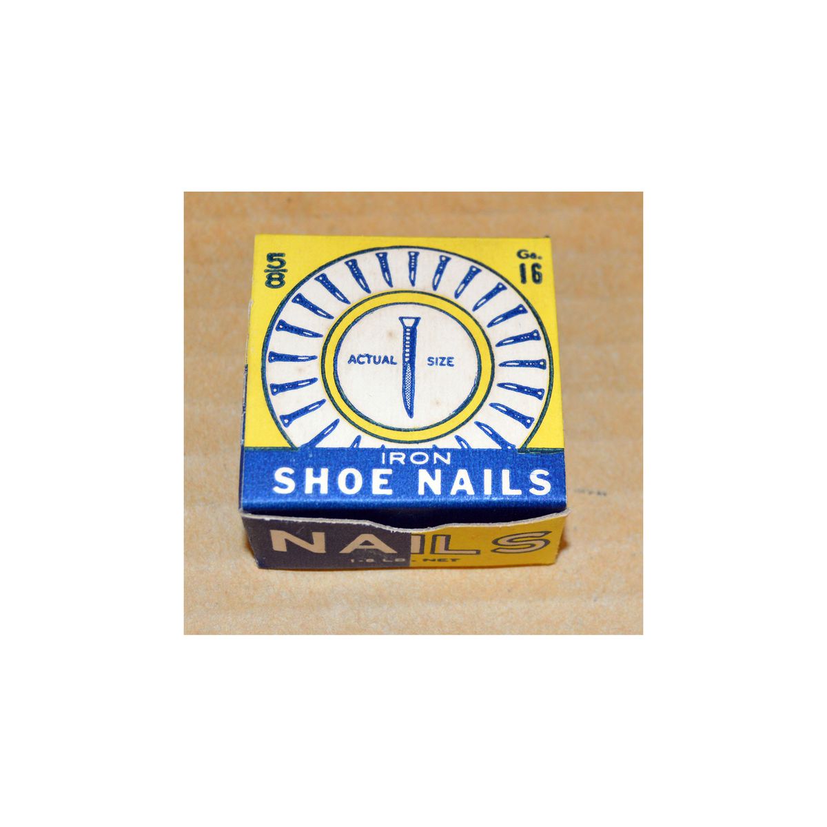 Vintage Box 5/8 16 Gauge Brass Cobbler Shoe Nails Holland Mfg NOS