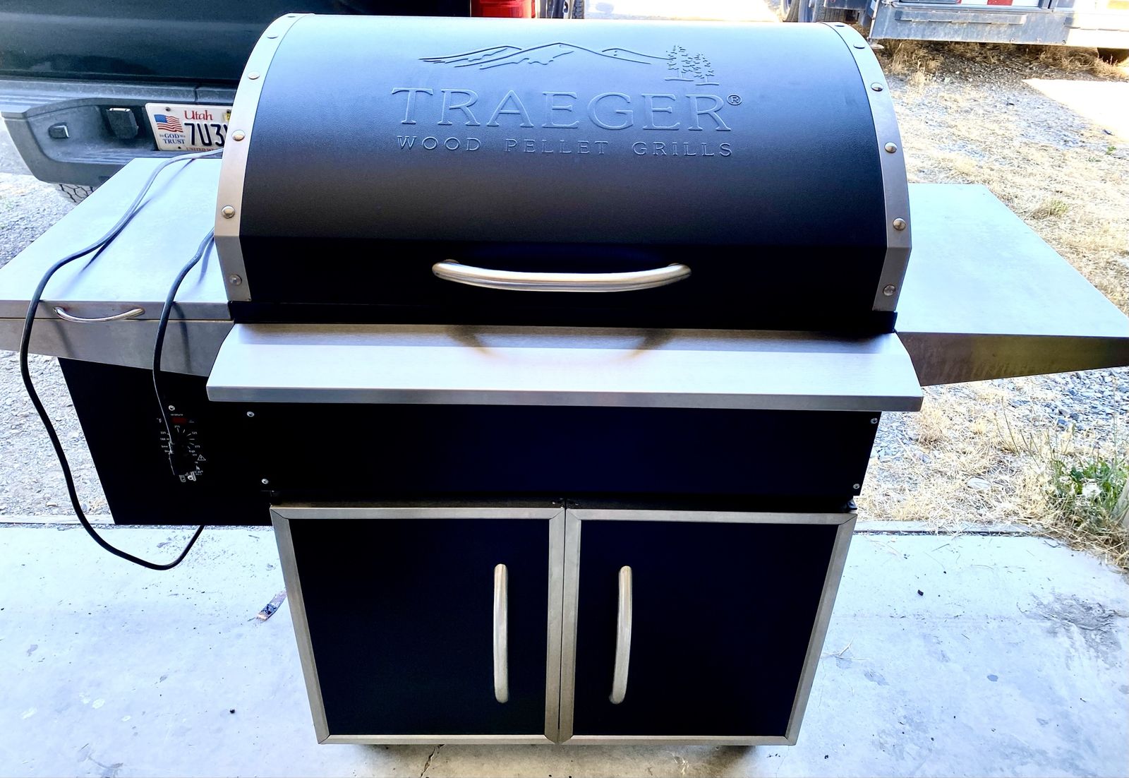Traeger Wood Pellet Grill Pro Series- Black/Stainless Steel with Storage Cabinet