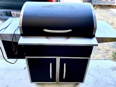 Traeger Wood Pellet Grill Pro Series- Black/Stainless Steel with Storage Cabinet
