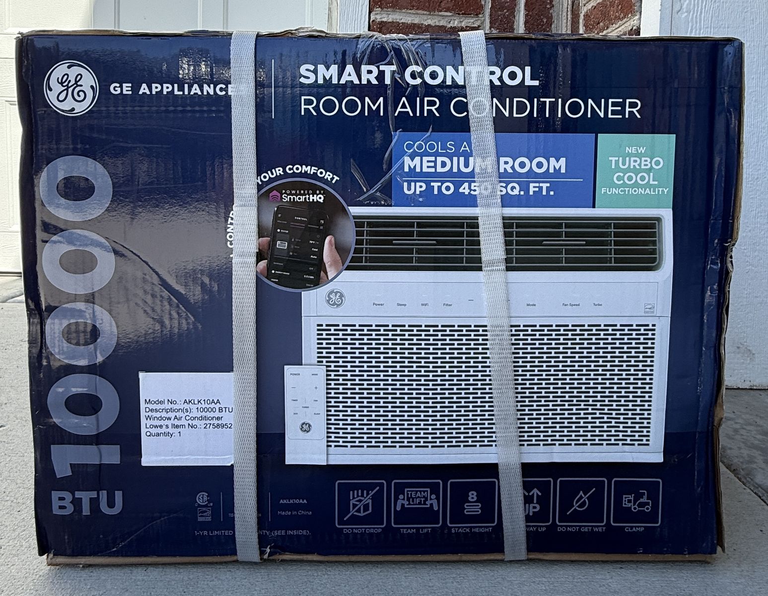 NEW GE 10,000 BTU Smart Window Air Conditioner Rooms up to 450 sq. ft.