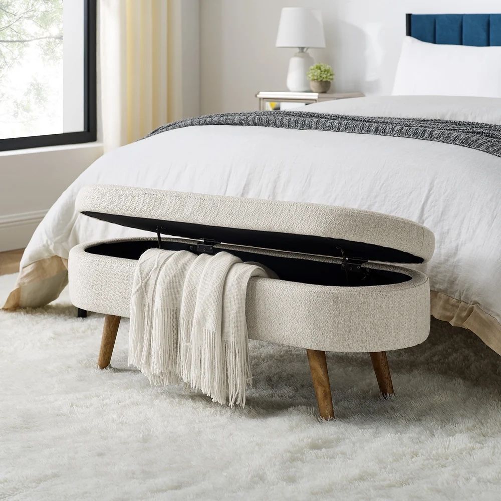 NEW Oval Storage Ottoman Bench