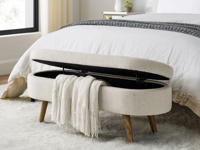 NEW Oval Storage Ottoman Bench