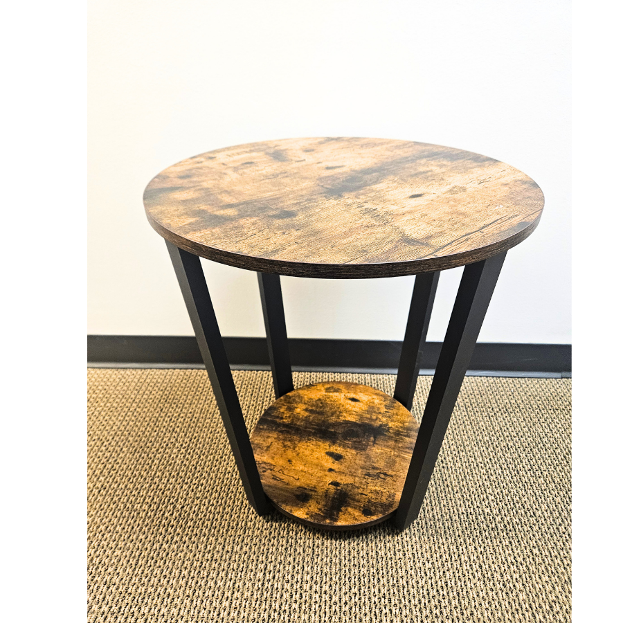 Rustic Modern Round Side Table / End Table