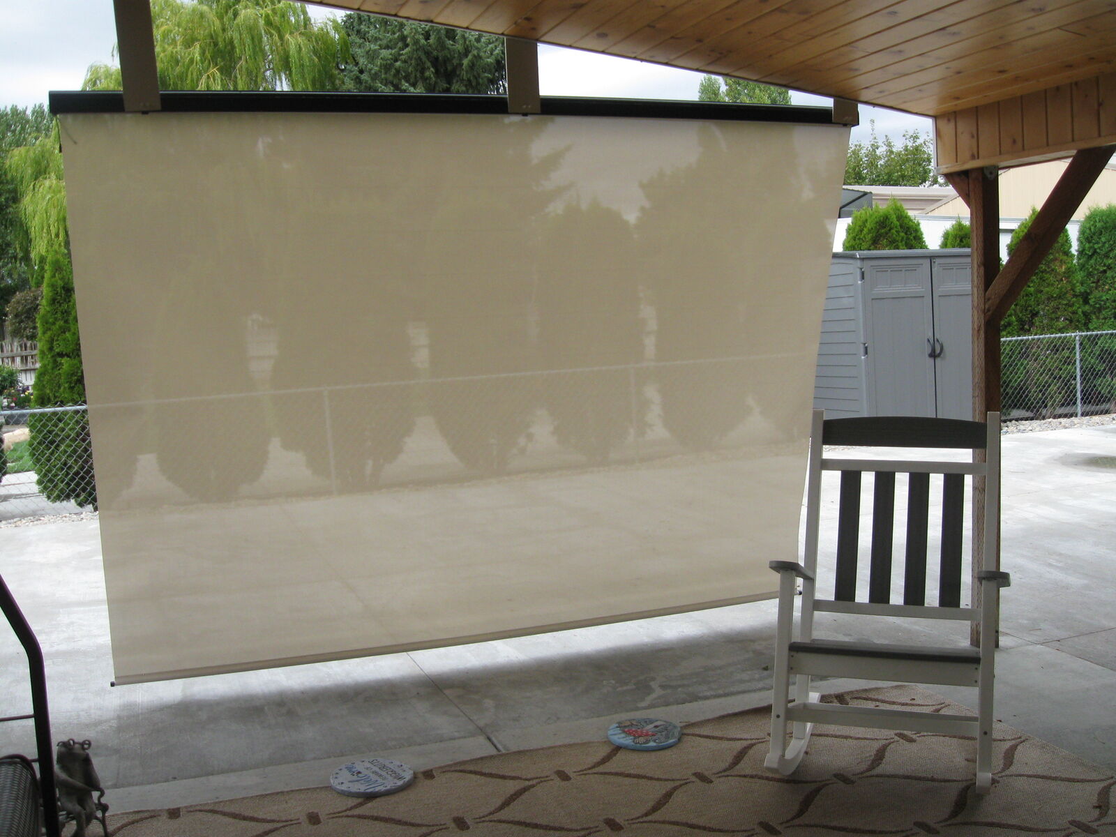 NIB, New Keystone Fabrics Motorized Wireless Remote Controlled 8' x 10' Sun Shade Outdoor